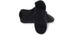 Merewill Memory Foam Diabetic Slippers House Shoes Indoor/Outdoor Men's Slip On Clog Adjustable Closures Extra Wide Width Comfy Warm Plush Fleece Arthritis Edema Swollen Slipper Black