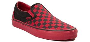 Vans Unisex Authentic Skate Shoe Sneaker (Mens 4.5/Womens 6, Slip On Chex Black/Tango Red 7353)