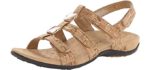 Vionic Women's Women's Rest Amber Backstrap Sandal - Ladies Adjustable Walking Sandals with Concealed Orthotic Arch Support Gold Cork 10 Medium US