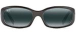 Maui Jim Women's Punchbowl Polarized Rectangular Sunglasses, Black with Blue/Neutral Grey, Small