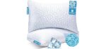 QUTOOL Cooling Pillows for Sleeping 2 Pack, Shredded Memory Foam Bed Pillows Queen Size Set of 2, Gel Pillows for Hot Sleepers Cool Pillow for Side Back and Stomach Sleepers, Cold Pillows, Supportive